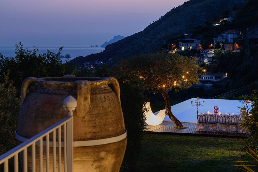 Capri by night, seen from the villa: the same sea Ulysses once sailed.