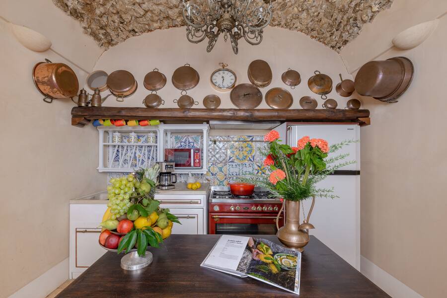 The old oven, and the oven today; a garden picnic, and the old kitchen, still in use.